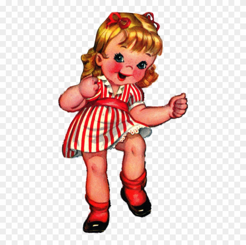 Little Girl Dancing - Retro Valentines Kids Png #273227