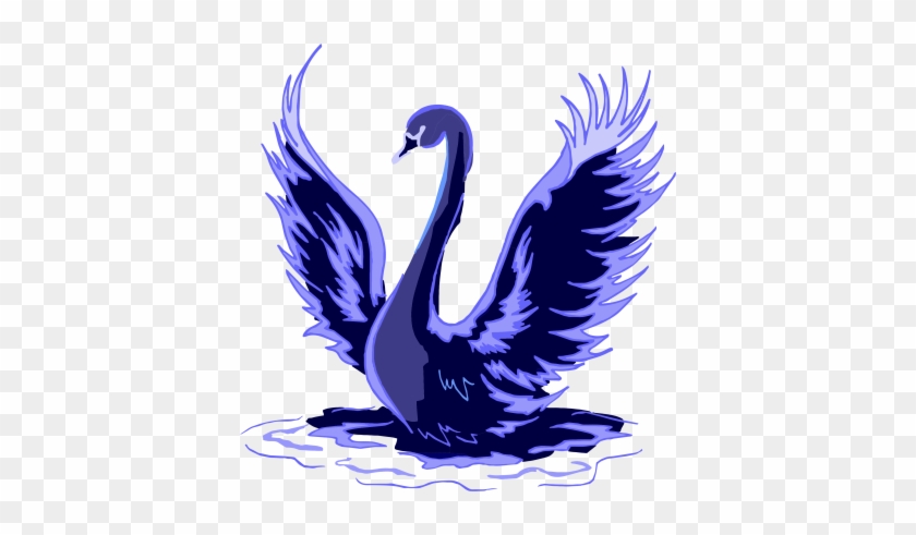 Stylized Blue Swan Clipart Png Png Images - Swan Png #273250