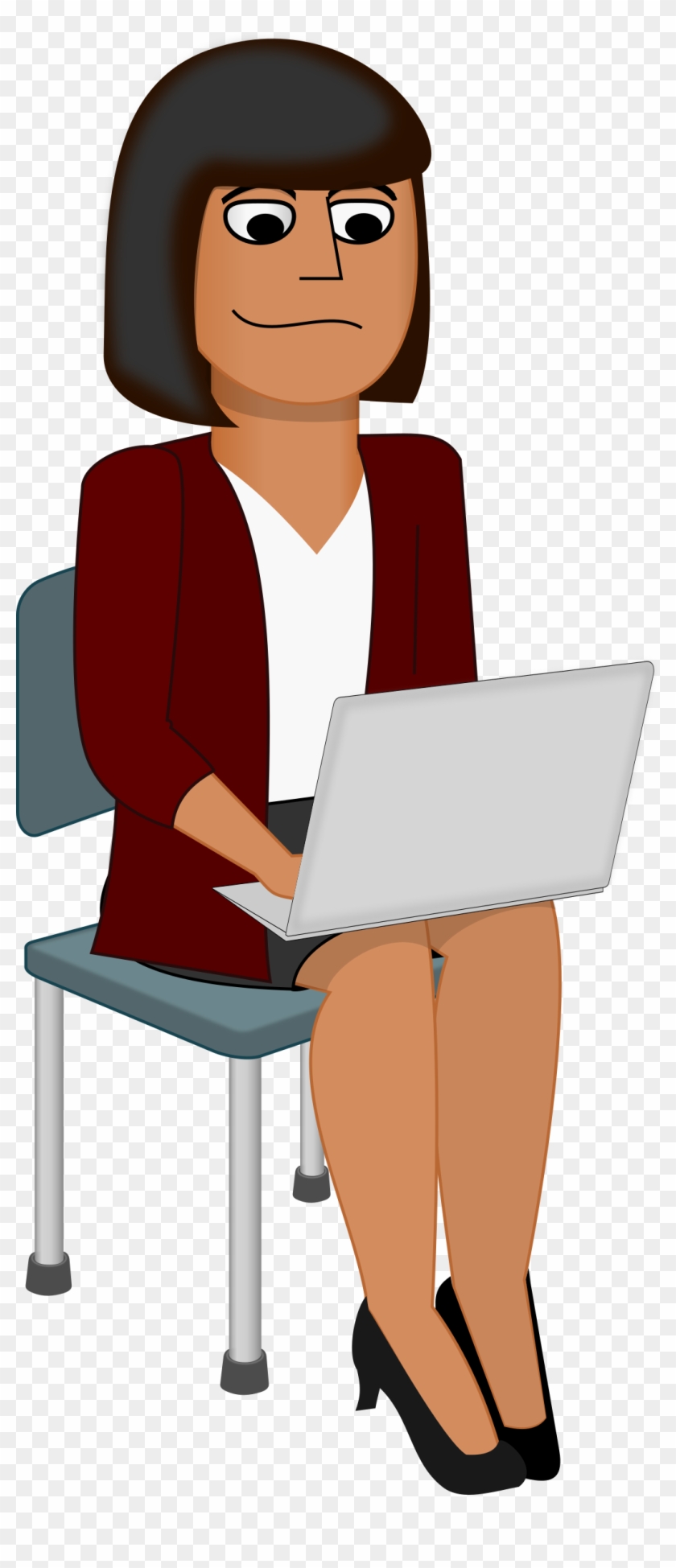 More From My Site - Cartoon Woman At Computer #273406
