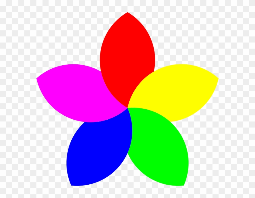 Color Clipart Colourful Flower - Flower With 5 Petals #273414