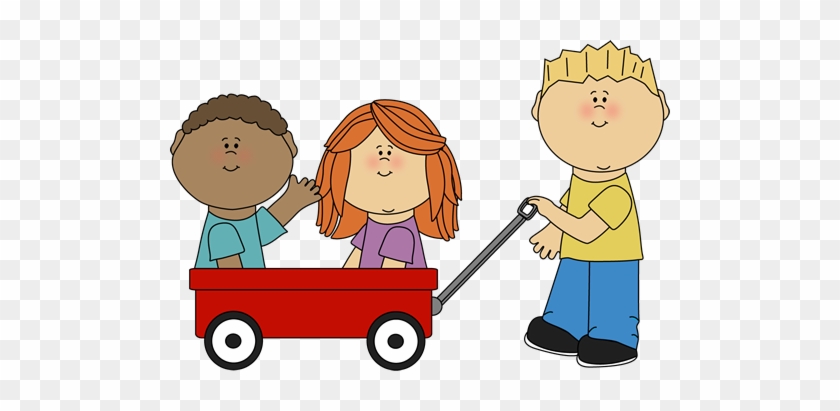 Free Cute Kids Clip Art 14 - Pulling A Wagon Clipart #273464