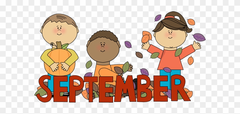 September Kids Autumn Scene - September Month Clip Art #273501
