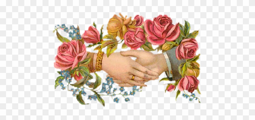 Zwei Hände Mit Blumen - Винтажные Розы #273515