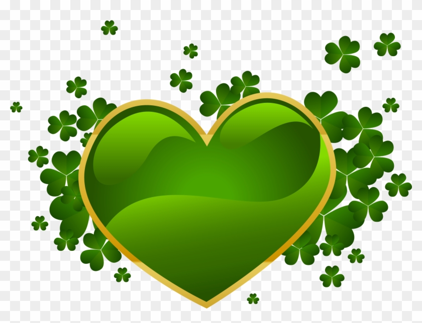 St Patricks Day Heart With Shamrock Clipart - Clip Art Happy St Patricks Day #273624