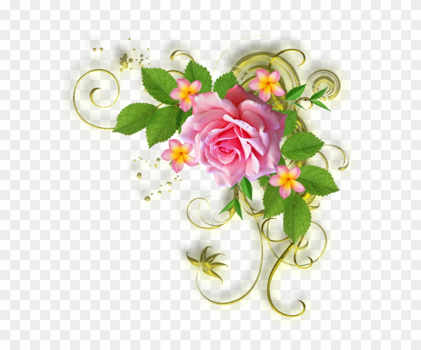 Clipart Gratuit Bordure Fleurs - Yellow Rose Birthday Card #273653