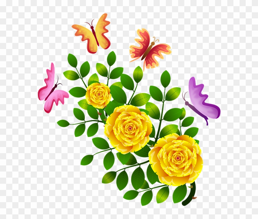 Free Flowers Clipart 22, Buy Clip Art - Flores Y Mariposas Png #273671