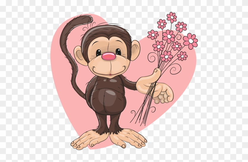 Decoración - Monkey With Flowers #273737
