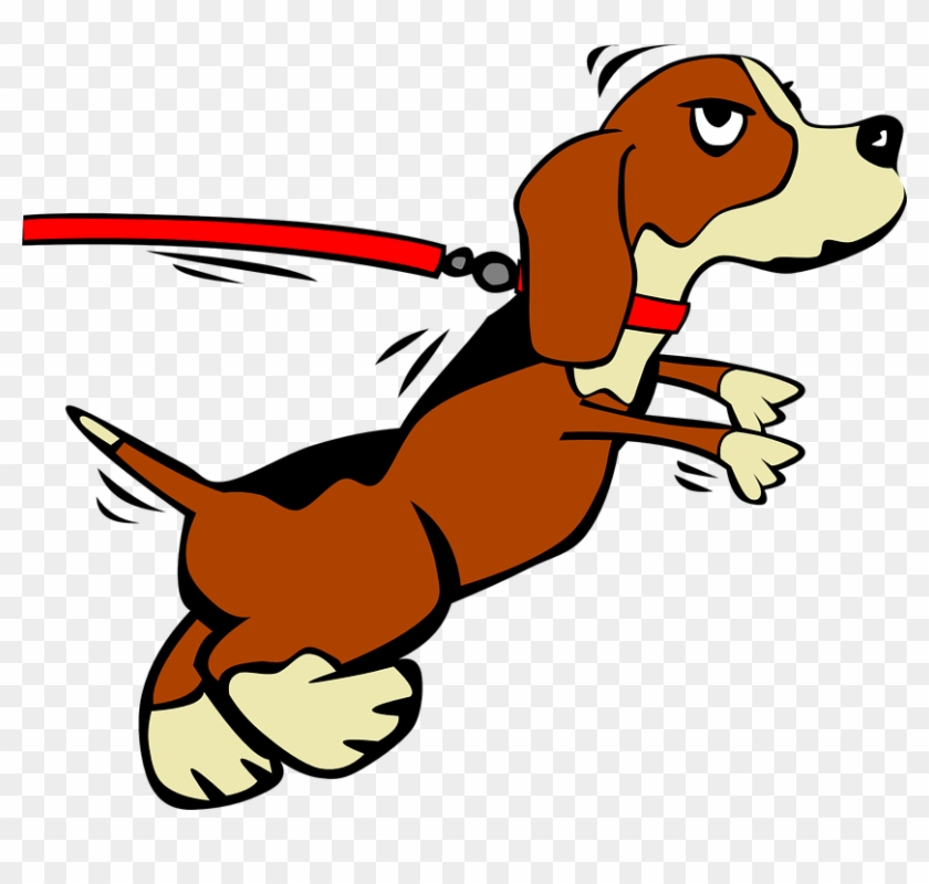 Dog Running Cartoon 8, - Dog On Leash Clipart #273973