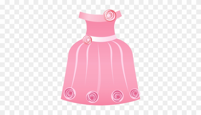 Pink Dress With Roses Pricing Free Tags Dress Usage - Princess Dress Clip Art #274055