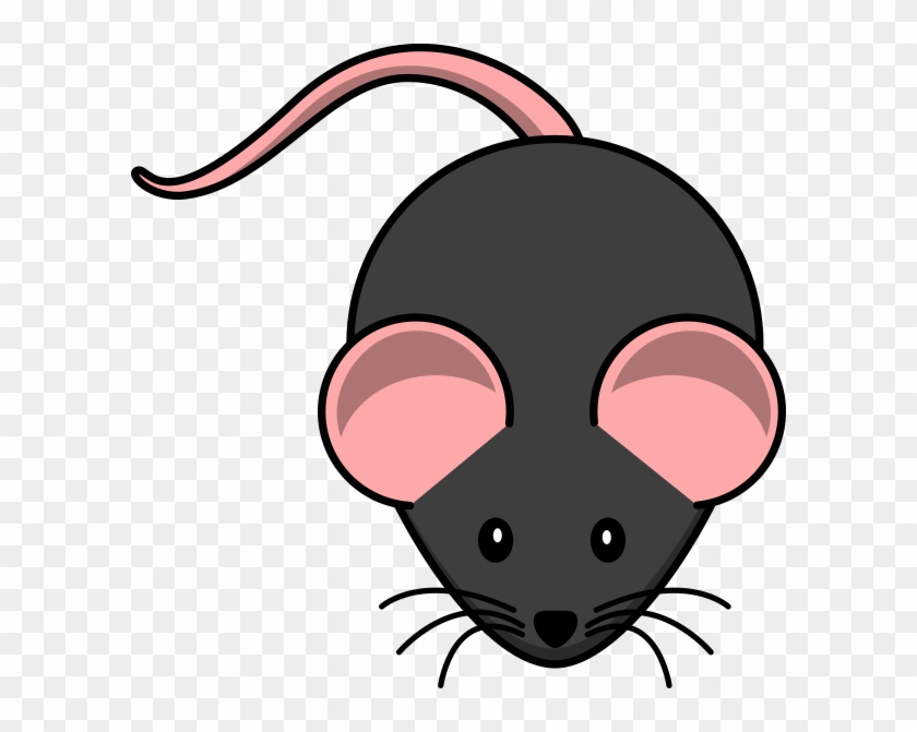 C57 Black Mouse Pink Ears Clip Art At Clker - Myš Kreslená #274099