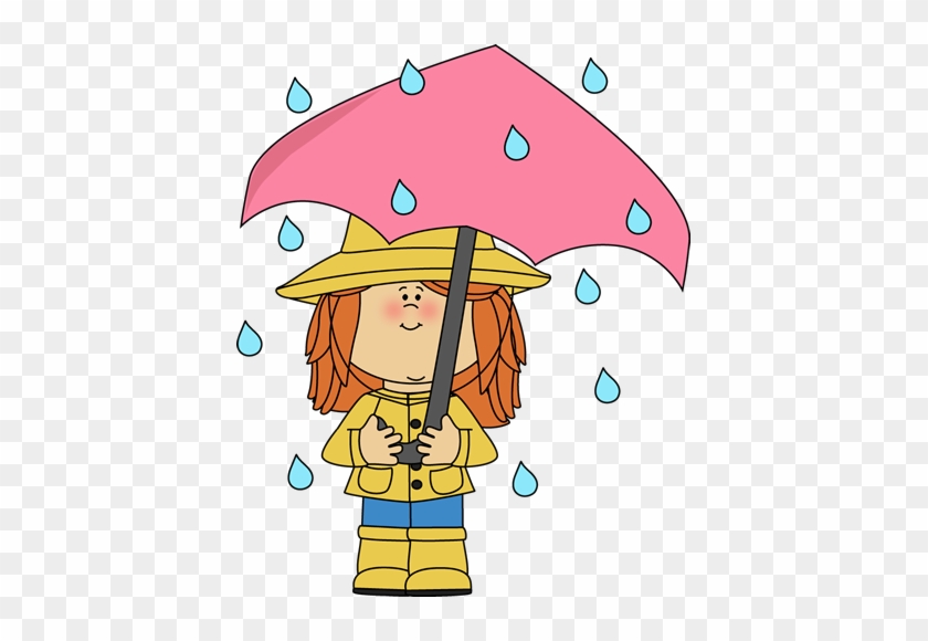 Girl Standing In The Rain Clip Art - Rainy Weather Clip Art #274117