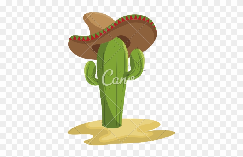 In The Desert Clipart Mexican Cactus - Cactus With Cowboy Hat #274146