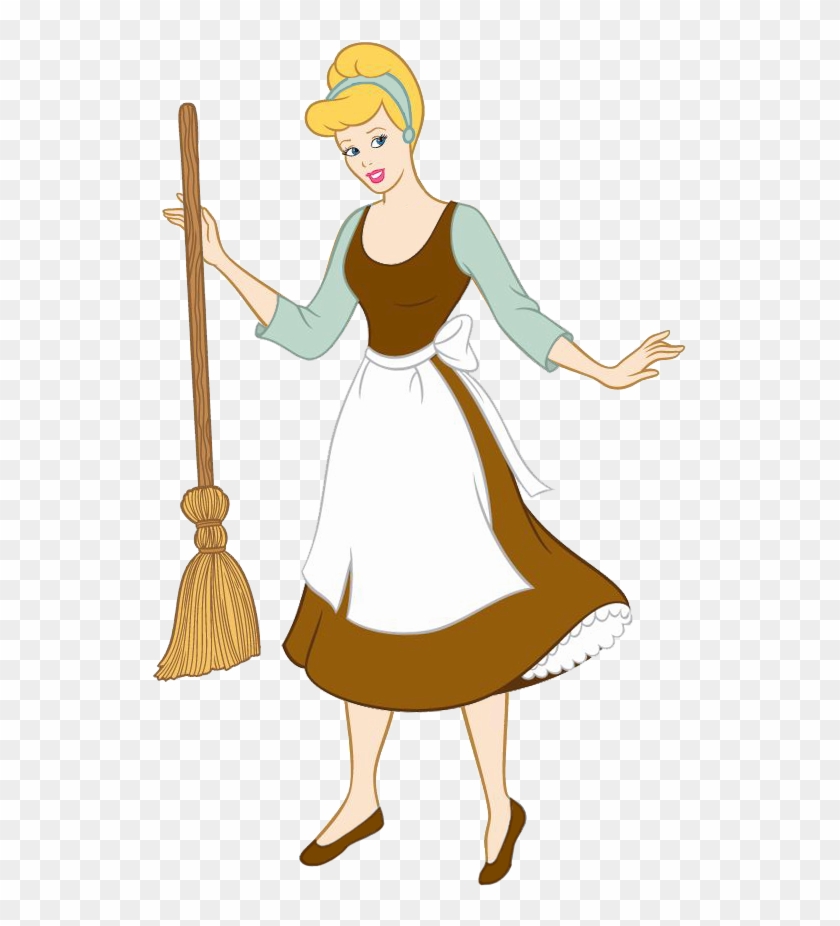 Cinderella Broom Clip Art - Cinderella Cleaning Clipart #274176