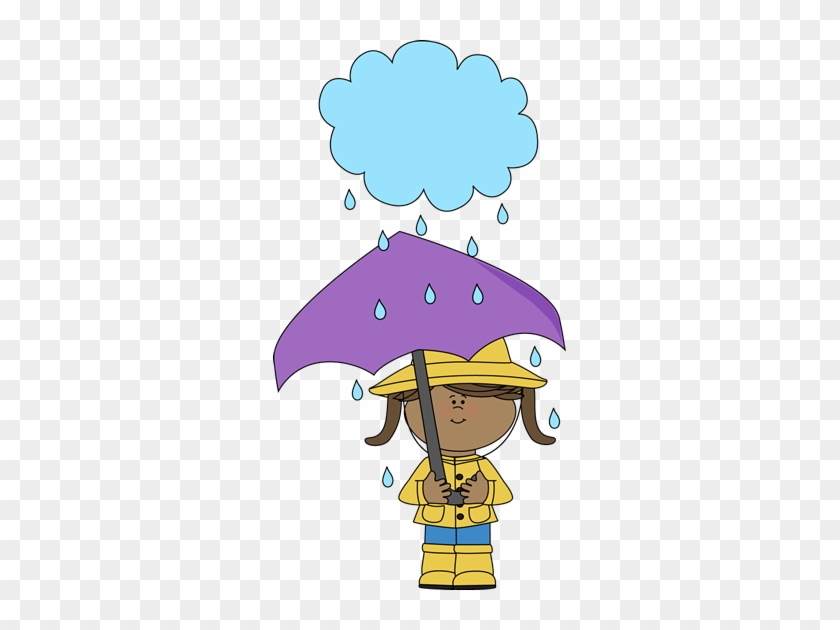 Girl Under A Rain Cloud - Kids With Umbrellas Clip Art #274187