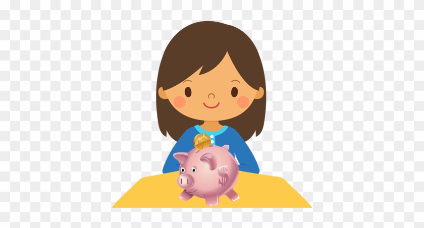 Girl With Piggybank - Piggy Bank Clip Art #274202
