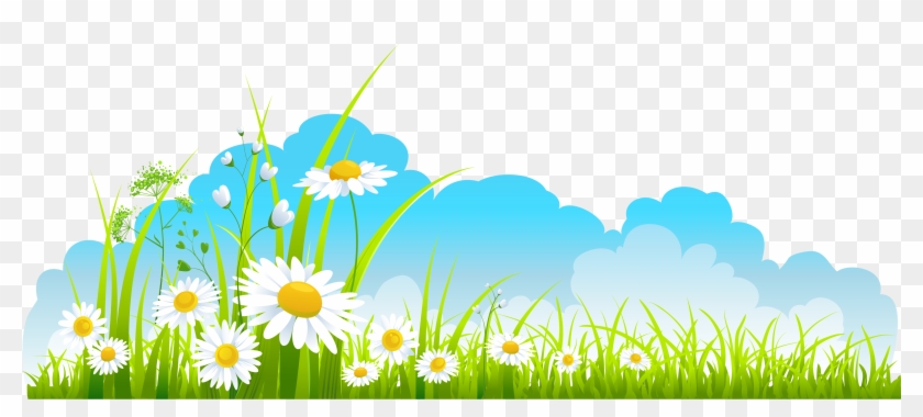 Flowers Sky Background Clipart - Spring Time Clip Art - Free Transparent  PNG Clipart Images Download