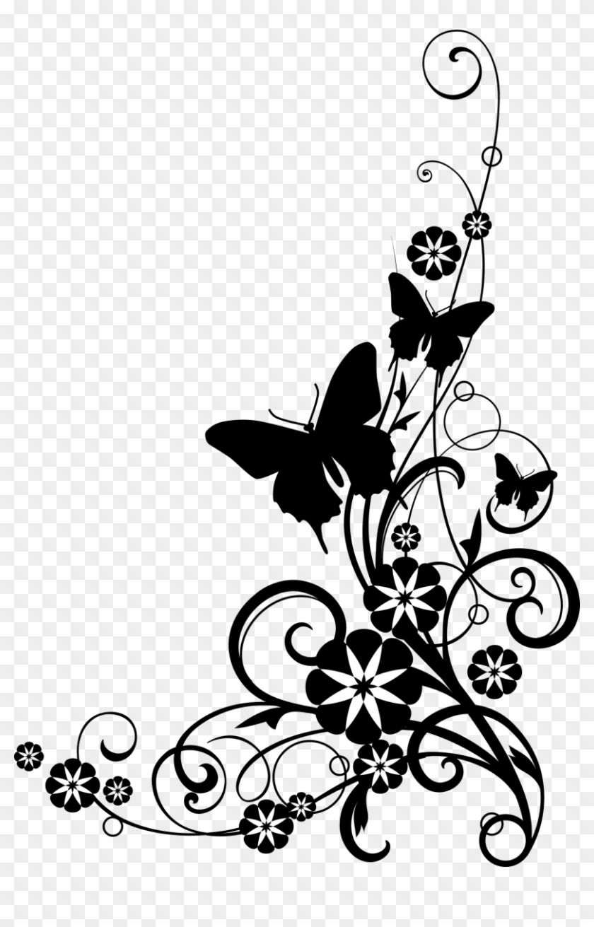 White Flower Clip Art At Clker - Flowers Clip Art Black And White Border #274535