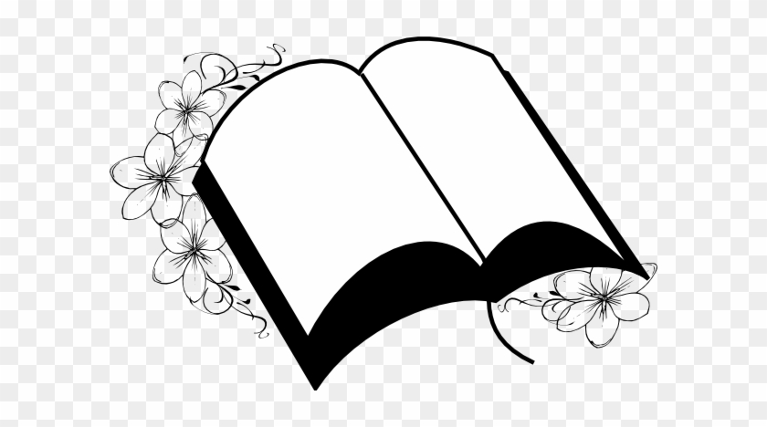 Bible With Flowers Wedding Clip Art - Wedding Clipart Black And White Hd #274572