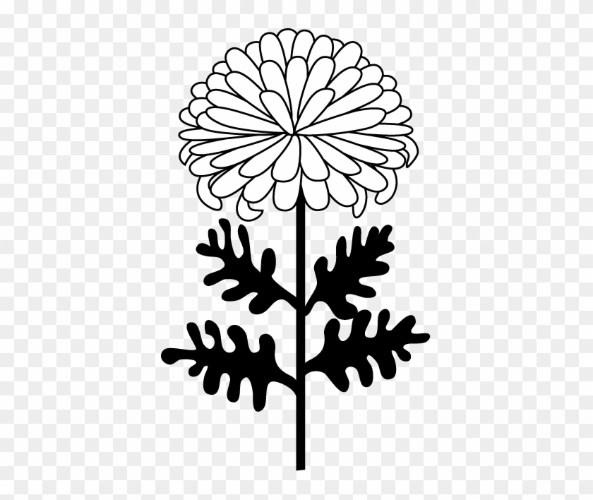 Chrysanthemum Clip Art - Chrysanthemum Clip Art Black White #274629