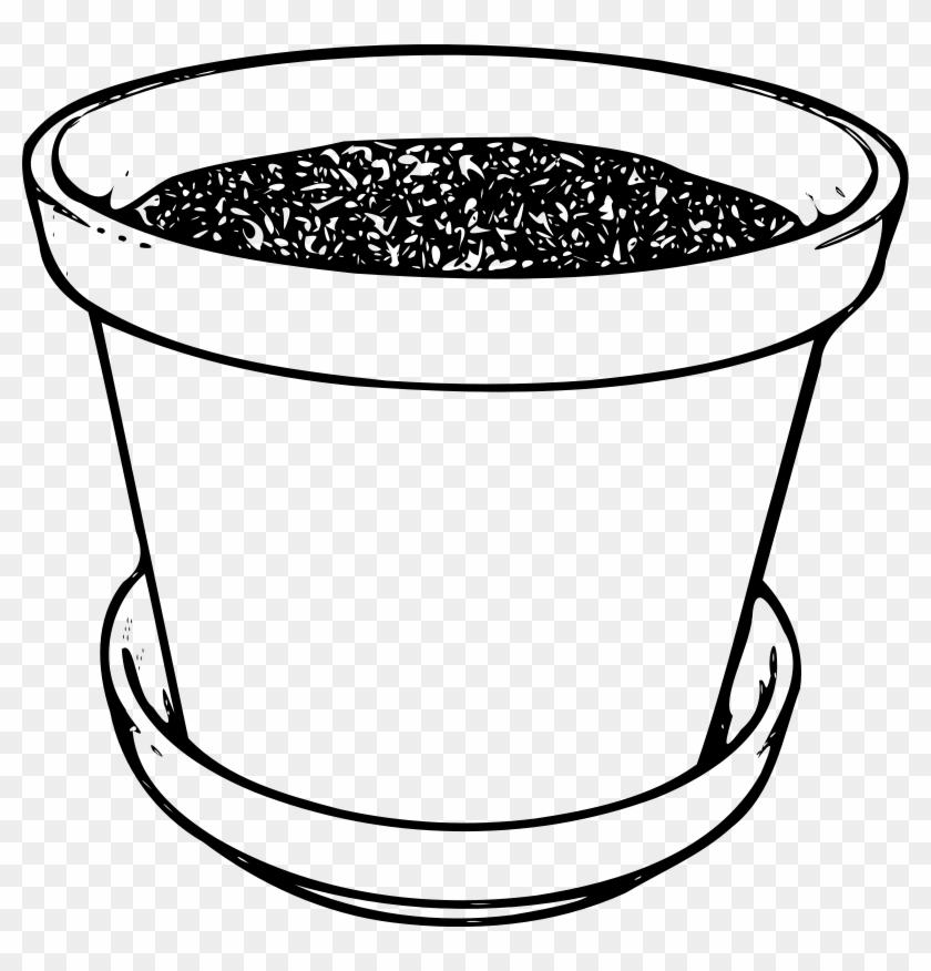 Poinsettia In Flowerpot Coloring Page - Flower Pot Clip Art #274635