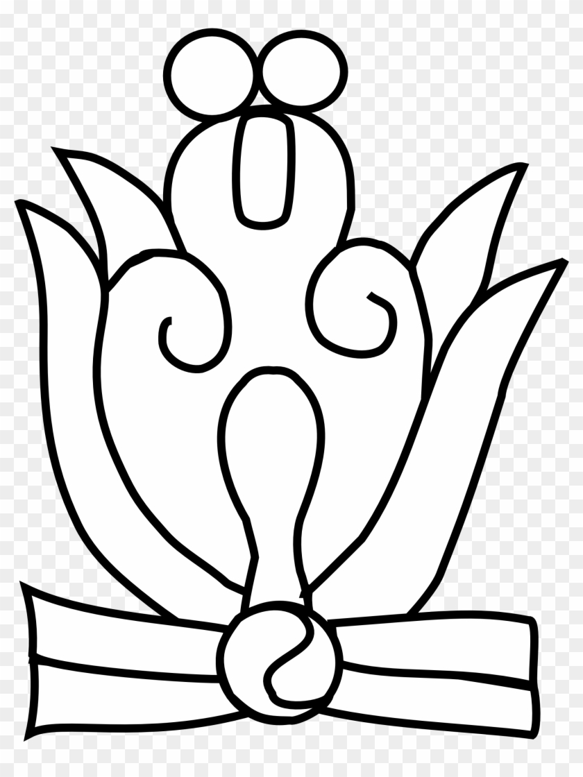 White Flowers Clip Art Black Line Tattoo And - Mayan Flower Glyph #274661