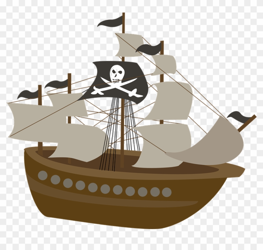 Caravel Clipart Wood Ship - Pirate Ship Transparent Background #274675