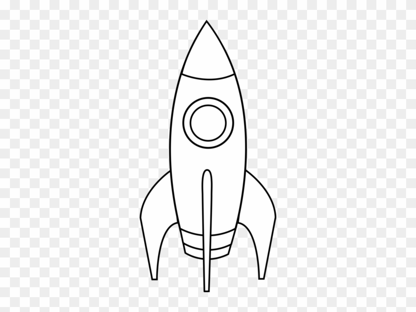 Colorable Rocket Line Art - Rocket Black And White #274692