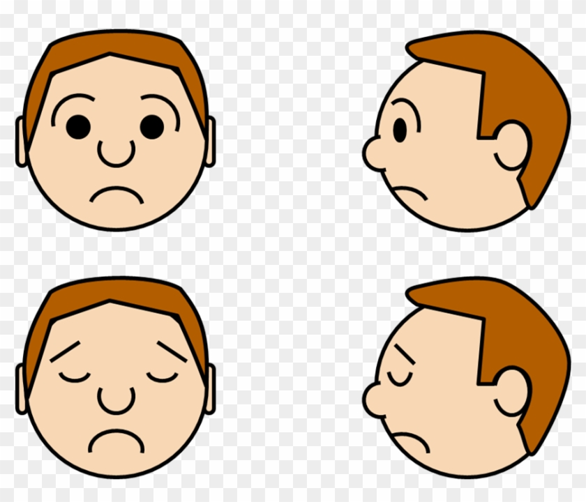 Powerpoint People Expressions, Etc - Sad Face Side View Cartoon #274795