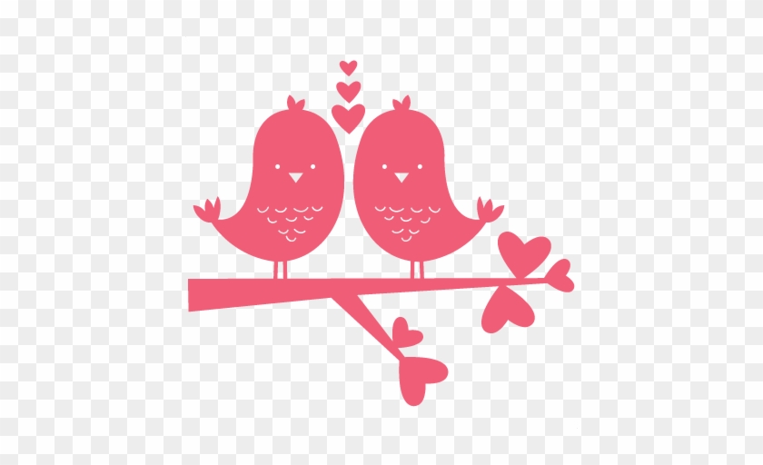 Bird In Love On Branch $0 Clipart - Doodle Love Clip Art #274800
