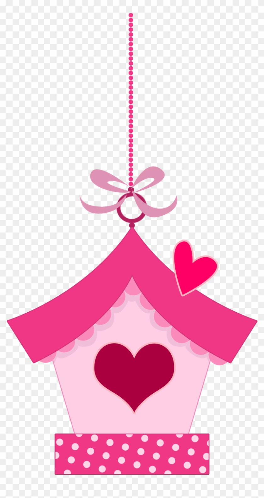 Pink In Love Birds Clipart - Topo De Bolo Jardim Encantado Para Imprimir #274832