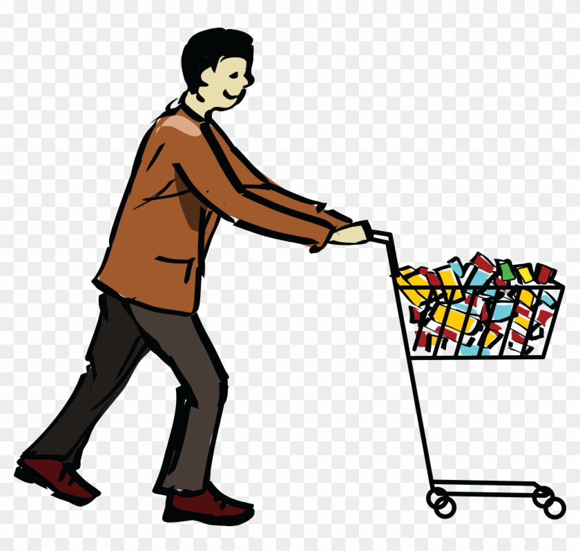 Man With Japanese Shopping Cart - Shopping Cart Png Gif #274875