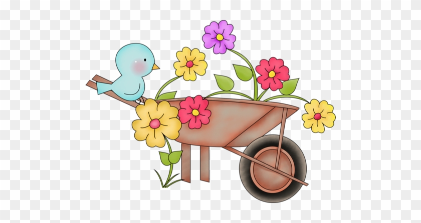 Summer Clipartgarden - Wheelbarrow With Flowers Clipart #274979
