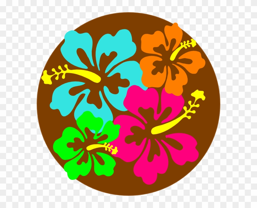 Hawaiian Flower Clipart Border - Luau Word Clip Art #274983