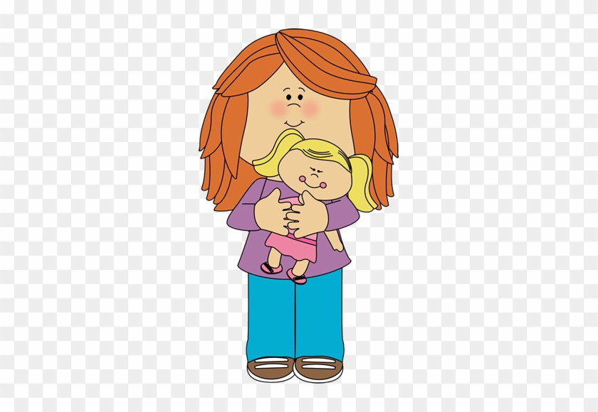 Little Girl Holding A Doll - Girl Playing With Doll Clipart #275024