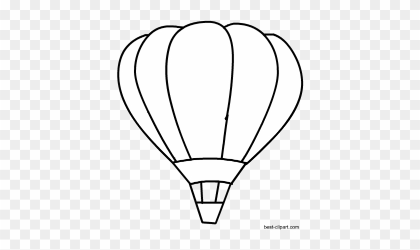 Free Black And White Hot Air Balloon Clip Art - Hot Air Balloon #275053