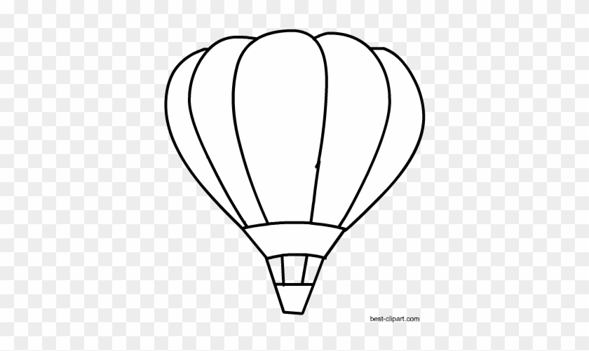 Free Black And White Hot Air Balloon Clip Art - Hot Air Balloon #275053