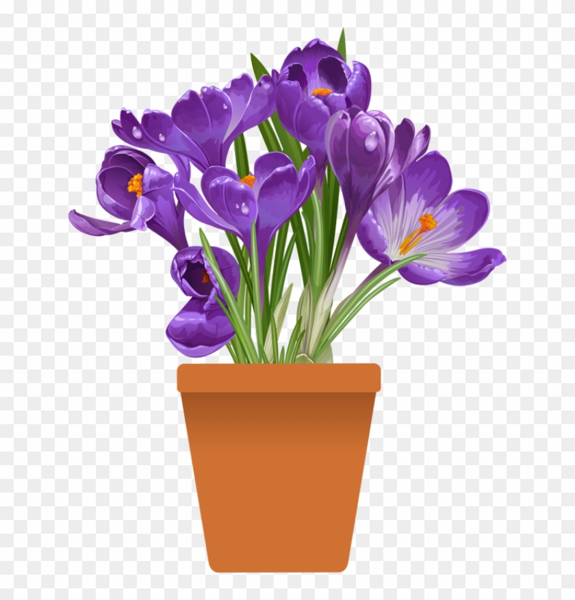 Purple Clipart Spring Flower - Spring Flowers In Pots #275125