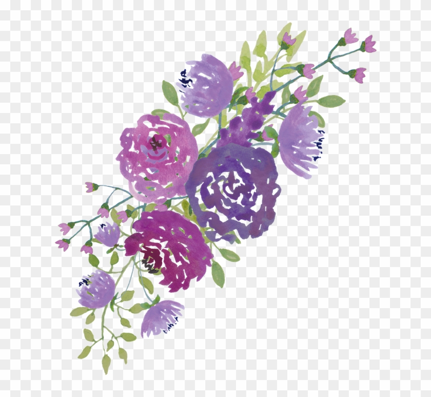 Beautiful Clipart Marriage Flower - Purple Watercolor Flowers Png #275150