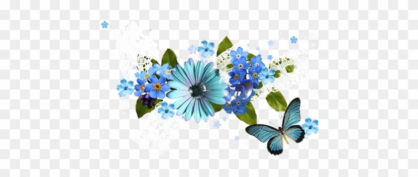 Melody Of Spring Flowers Clipart Png Image - Blue Spring Flowers Clipart #275207