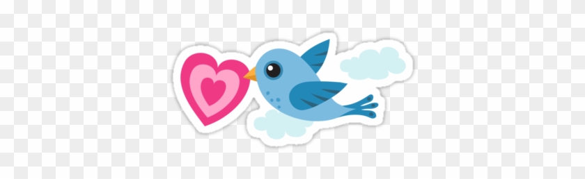 Cute Blue Bird Carrying Pink Love Heart - Cute Bird With Love Heart Big Sister Tote Bag #275234