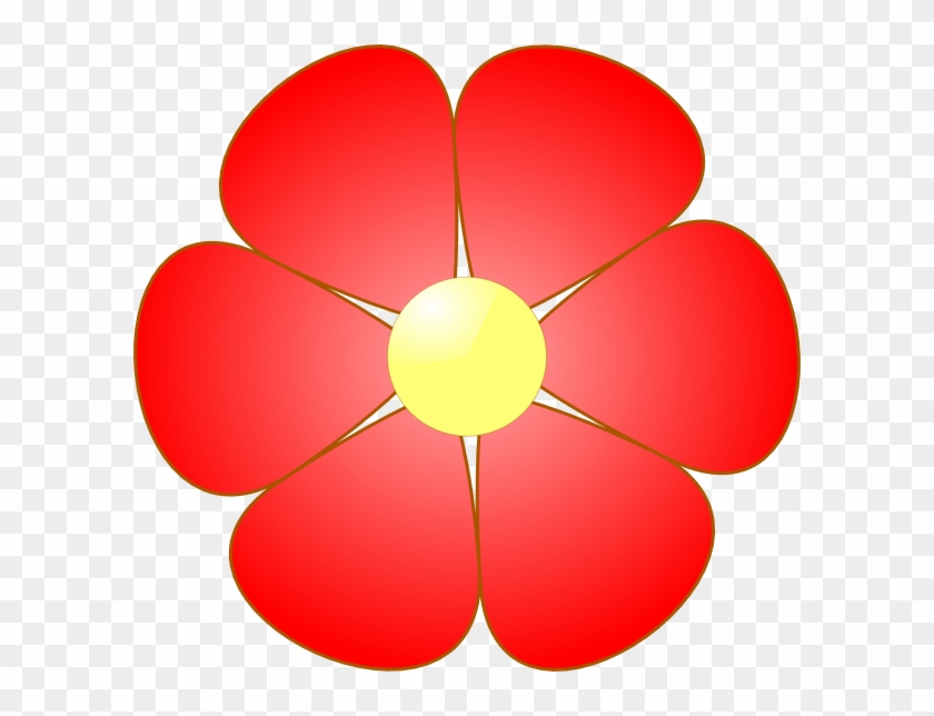 Red Flower Clip - Cute Flower Clipart Png #275260
