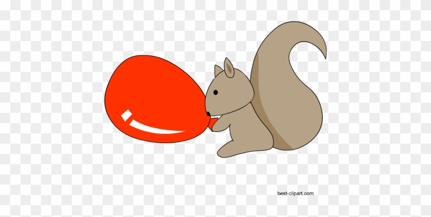 Squirrel Holding A Balloon Clip Art - Clip Art #275311
