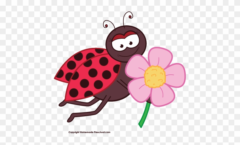 Ladybug Lady Bug Clip Art Clipart 2 Image - Flowers And Ladybugs Clip Art #275417
