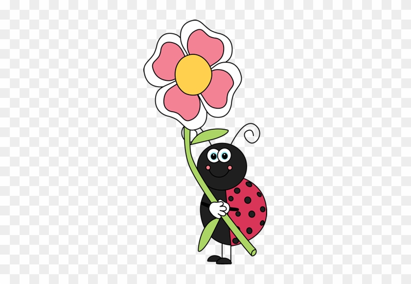 Insect Clip Art Flowers - Clipart Ladybug On Flower #275430