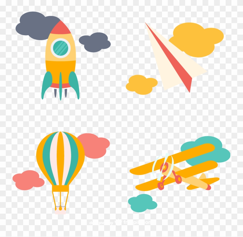 Airplane Balloon Cartoon Clip Art - Airplane Balloon Cartoon Clip Art #275475