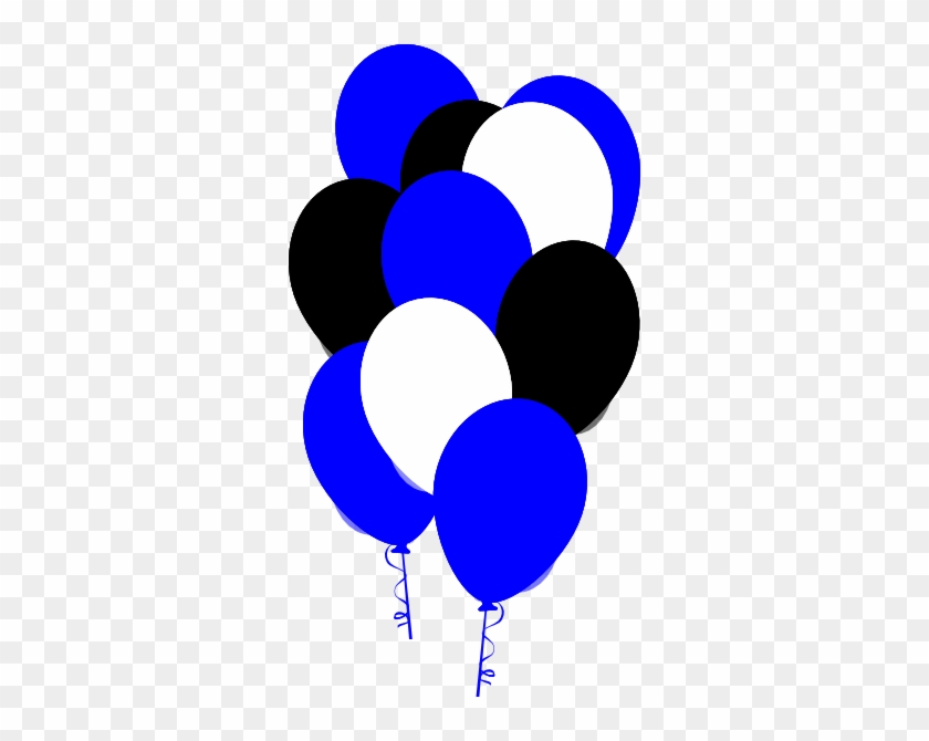 Blue And Black Balloons Clipart #275498