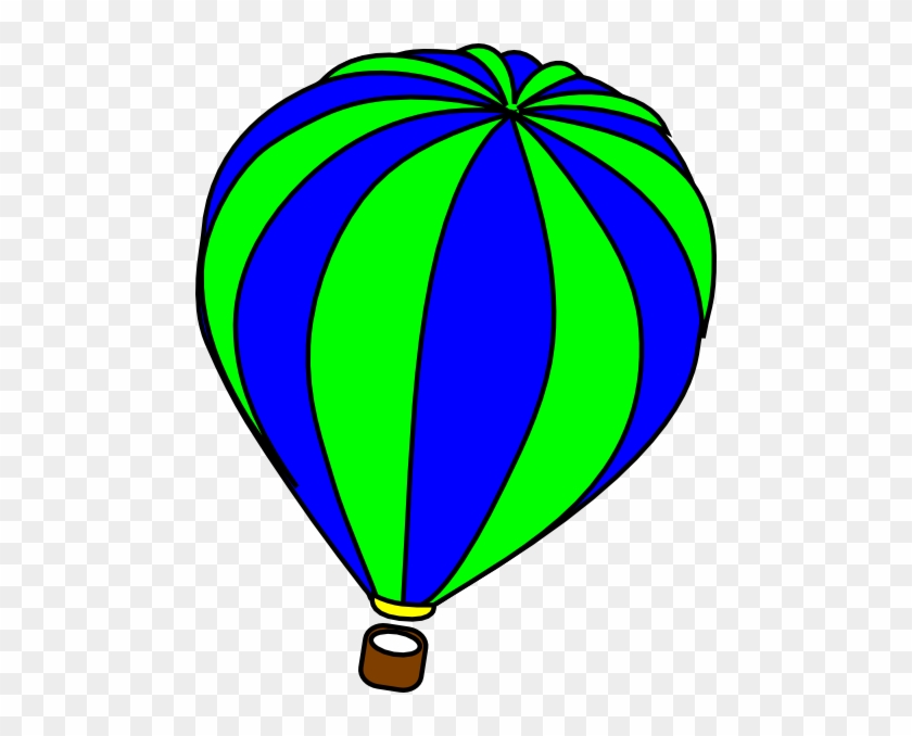 Free Hot Air Balloon Clip Art - Blue And Green Hot Air Balloon #275571