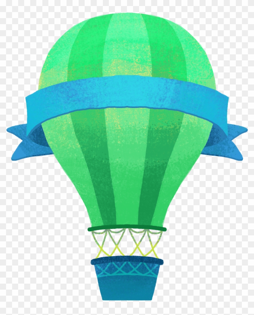 Green Balloon Banner - Hot Air Balloon #275581