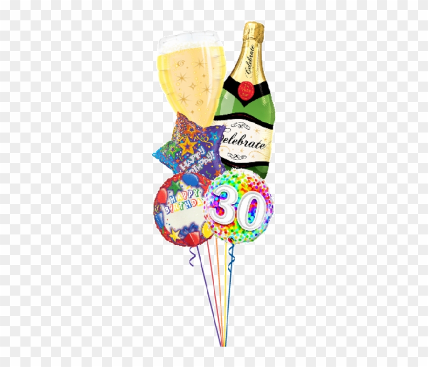 Personalized Name & Age Birthday Bubbly Bouquet - Celebrate Bubbly Wine Bottle 39 Inch Bottle Balloon #275655