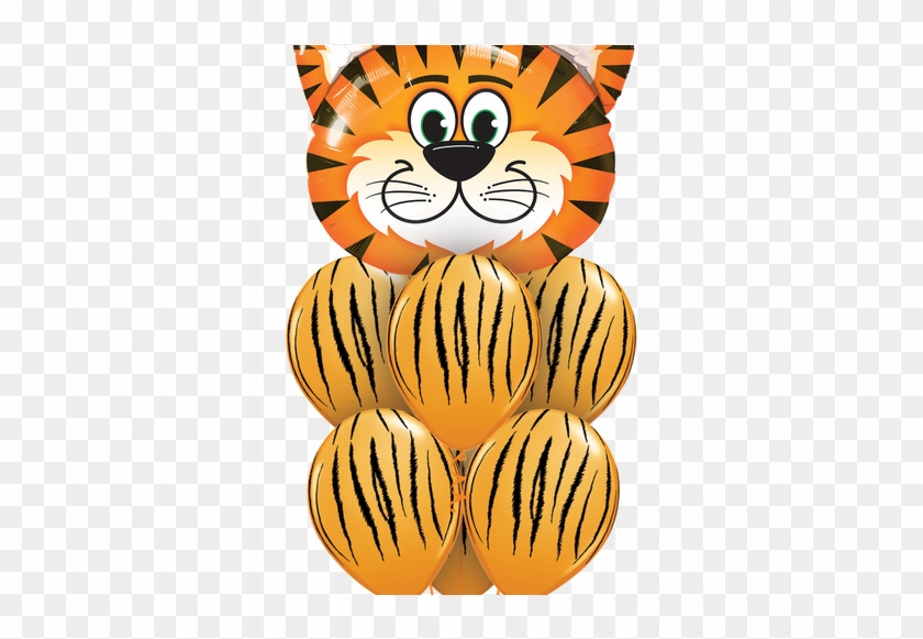 Awesome Balloon Bouquet - Qualatex 30 Inch Shaped Foil Balloon - Tickled Tiger #275661